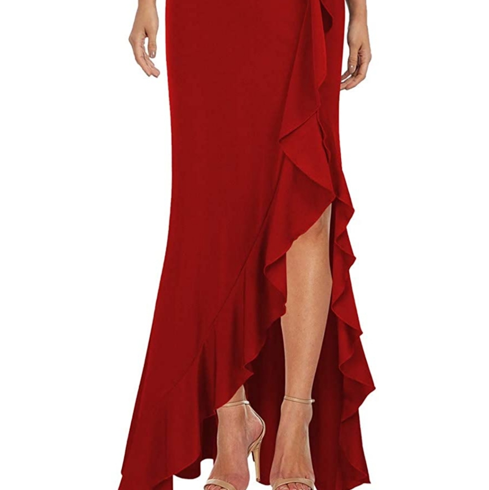 Red Split Mermaid Bodycon Dress